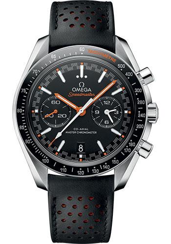 Omega Speedmaster Racing Co-Axial Master Chronograph Watch - 44.25 mm Steel Case - Black Ceramic Bezel - Matt Black Dial - Black Micro-Perforated Leather Strap - 329.32.44.51.01.001 - Luxury Time NYC