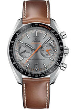 Load image into Gallery viewer, Omega Speedmaster Racing Co-Axial Master Chronograph Watch - 44.25 mm Steel Case - Black Ceramic Bezel - Sun Brushed Grey Dial - Brown Leather Strap - 329.32.44.51.06.001 - Luxury Time NYC