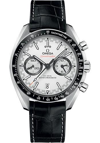 Omega Speedmaster Racing Co-Axial Master Chronograph Watch - 44.25 mm Steel Case - Black Ceramic Bezel - White Dial - Black Leather Strap - 329.33.44.51.04.001 - Luxury Time NYC
