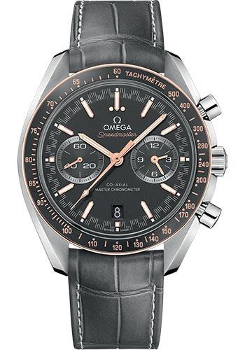 Omega Speedmaster Racing Co-Axial Master Chronograph Watch - 44.25 mm Steel Case - Sedna Gold Bezel - Matt Grey Dial - Grey Leather Strap - 329.23.44.51.06.001 - Luxury Time NYC