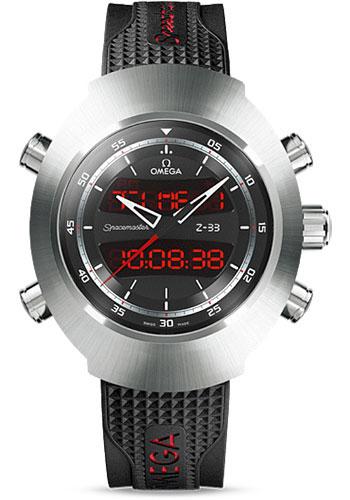 Omega Speedmaster Spacemaster Z-33 Chronograph Watch - 43 x 53 mm Titanium Case - Black Dial - Black Rubber Strap - 325.92.43.79.01.001 - Luxury Time NYC