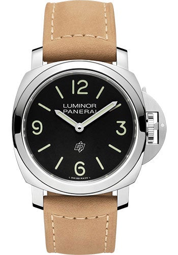 Panerai Luminor Base Logo 44mm Polished Steel Black Dial