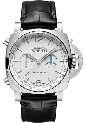 Panerai Luminor Chrono - 44mm Brushed Steel Case - White Dial - PAM01218 - Luxury Time NYC