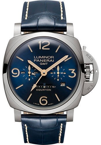 Panerai Luminor Equation of Time - 47mm - Brushed Titanium - Blue Dial - PAM00670 - Luxury Time NYC