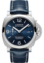 Load image into Gallery viewer, Panerai Luminor Marina - 44mm - Brushed Steel - Blue Sun-Brushed Dial - PAM01313 - Luxury Time NYC