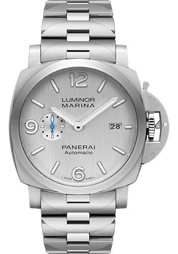 Panerai Luminor Marina - 44mm - Brushed Steel - Silver Vertical Brushed Dial - PAM00978 - Luxury Time NYC