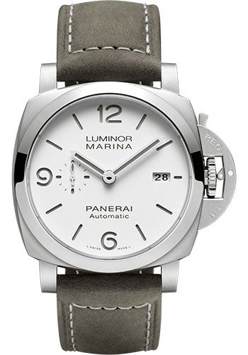 Panerai Luminor Marina - 44mm - Brushed Steel - White Dial - PAM01314 - Luxury Time NYC