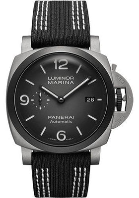 Panerai Luminor Marina 44mm - Guillaume Nery Edition - Sandblasted Titanium Dmls - Shaded Black Dial - PAM01122 - Luxury Time NYC