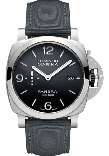Panerai Luminor Marina eSteel™ Grigio Roccia - 44mm Brushed Esteel Case - Polished Grey Gradient Esteel™ Dial - PAM01358 - Luxury Time NYC