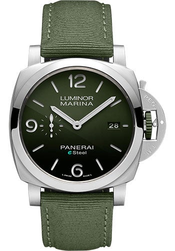 Panerai Luminor Marina eSteel™ Verde Smeraldo - 44mm Brushed Esteel Case - Polished Green Gradient Esteel™ Dial - PAM01356 - Luxury Time NYC