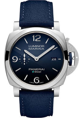 Panerai Luminor Marina eSteel‚Ñ¢ Blu Profondo - 44mm Brushed Esteel Case - Polished Blue Gradient Esteel‚Ñ¢ Dial - PAM01157 - Luxury Time NYC