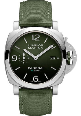 Panerai Luminor Marina eSteel‚Ñ¢ Verde Smeraldo - 44mm Brushed Esteel Case - Polished Green Gradient Esteel‚Ñ¢ Dial - PAM01356 - Luxury Time NYC