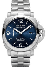 Load image into Gallery viewer, Panerai Luminor Marina Specchio Blu - 44mm - Brushed Steel - Blue Sun-Brushed Dial - PAM01316 - Luxury Time NYC