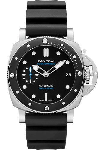 Panerai Luminor Submersible 42mm Watch - Black Dial - Black Rubber Strap - PAM00683 - Luxury Time NYC
