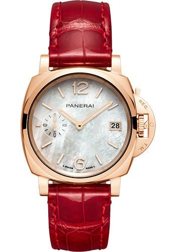 Panerai Piccolo Due MadrePerla - 38mm Polished Goldtech Case - White Mother Of Pearl Dial - PAM01280 - Luxury Time NYC