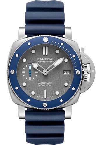 Panerai Submersible - 42mm - Brushed Steel - Shark Grey Dial - PAM00959 - Luxury Time NYC
