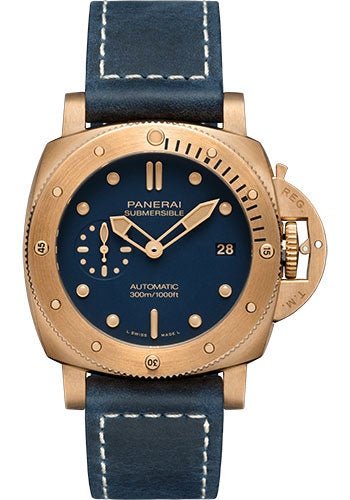 Panerai Submersible Bronzo Blu Abisso - 42mm Bronze Case - Blue Dial - PAM01074 - Luxury Time NYC