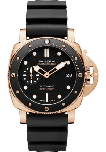 Panerai Submersible Goldtech™ - 42mm - Polished Goldtech - Sun-Brushed Black Dial Dial - PAM01164 - Luxury Time NYC