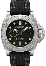 Load image into Gallery viewer, Panerai Submersible Mike Horn Edition - 47mm - Brushed Ecotitanium - Black Dial - Black Recycled Pet Strap - PAM00984 - Luxury Time NYC