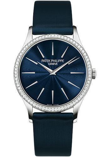 Patek Philippe 33mm Ladies Calatrava Watch Blue Dial 4897G - Luxury Time NYC INC