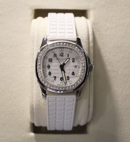 Patek Philippe 35.6mm Aquanaut Luce Glitter White Watch White Dial 5067A - Luxury Time NYC INC