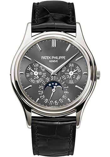 Patek Philippe 37.2mm Grand Complications Perpetual Calendar Moon Phase Watch Gray Dial 5140P - Luxury Time NYC INC