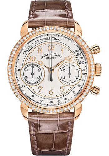 Patek Philippe 38mm Complications Chronograph - Rose Gold - Silvery Opaline Dial Opaline Dial 7150/250R - Luxury Time NYC INC