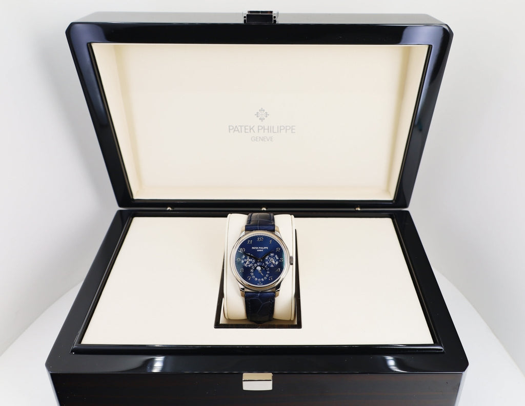 Patek Philippe 39mm Men Grand Complications Perpetual Calender Moonphase Watch Blue Dial 5327G - Luxury Time NYC