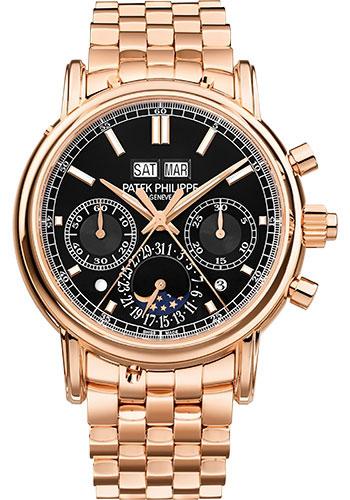 Patek Philippe 40.2mm Grand Complications Split Seconds Chronograph Pertetual Calendar Watch Black Dial 5204/1R - Luxury Time NYC INC