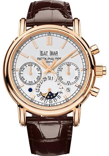 Patek Philippe 40.2mm Grand Complications Split Seconds Chronograph Pertetual Calendar Watch Silver Dial 5204R - Luxury Time NYC INC