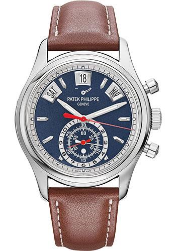 Patek Philippe 40.5mm Annual Calendar Chronograph Complications Watch Opaline Dial 5960/01G - Luxury Time NYC INC
