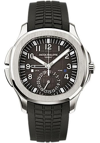 Patek Philippe 40.8mm Mens Aquanaut Dual Time Watch Black Dial 5164A - Luxury Time NYC INC