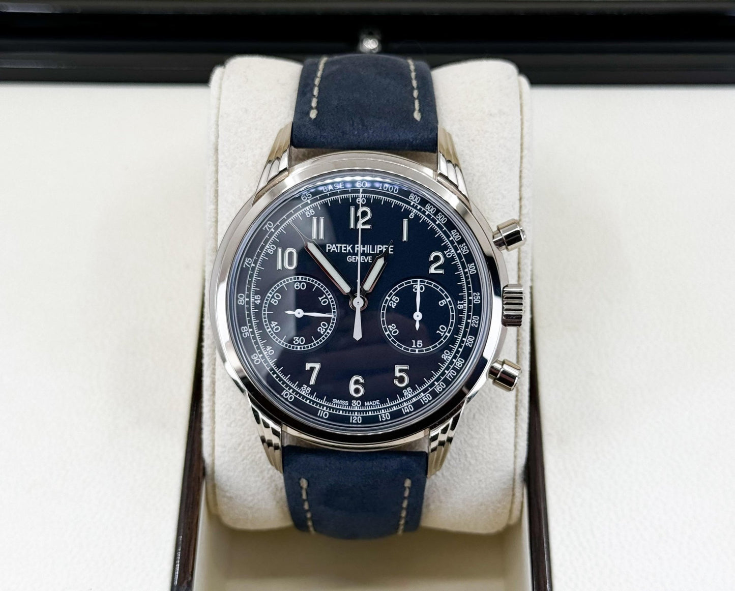 Patek Philippe 41mm Complication Watch - Blue Dial - Blue Calfskin Strap - 5172G-001 - Luxury Time NYC