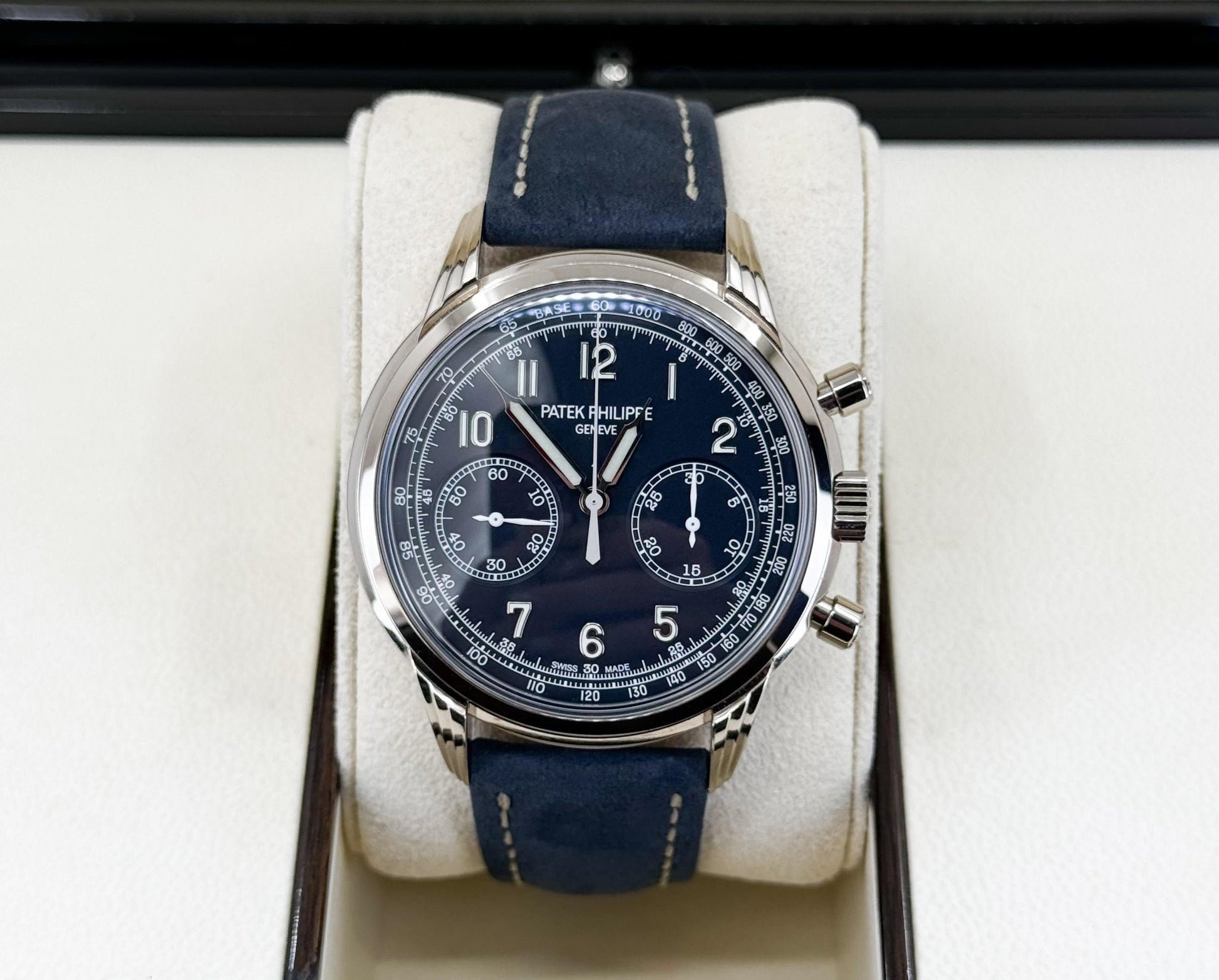 Patek Philippe 41mm Complication Watch - Blue Dial - Blue Calfskin Strap - 5172G-001 - Luxury Time NYC