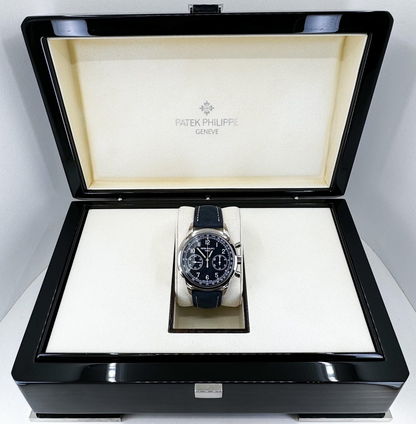 Patek Philippe 41mm Complication Watch - Blue Dial - Blue Calfskin Strap - 5172G-001 - Luxury Time NYC