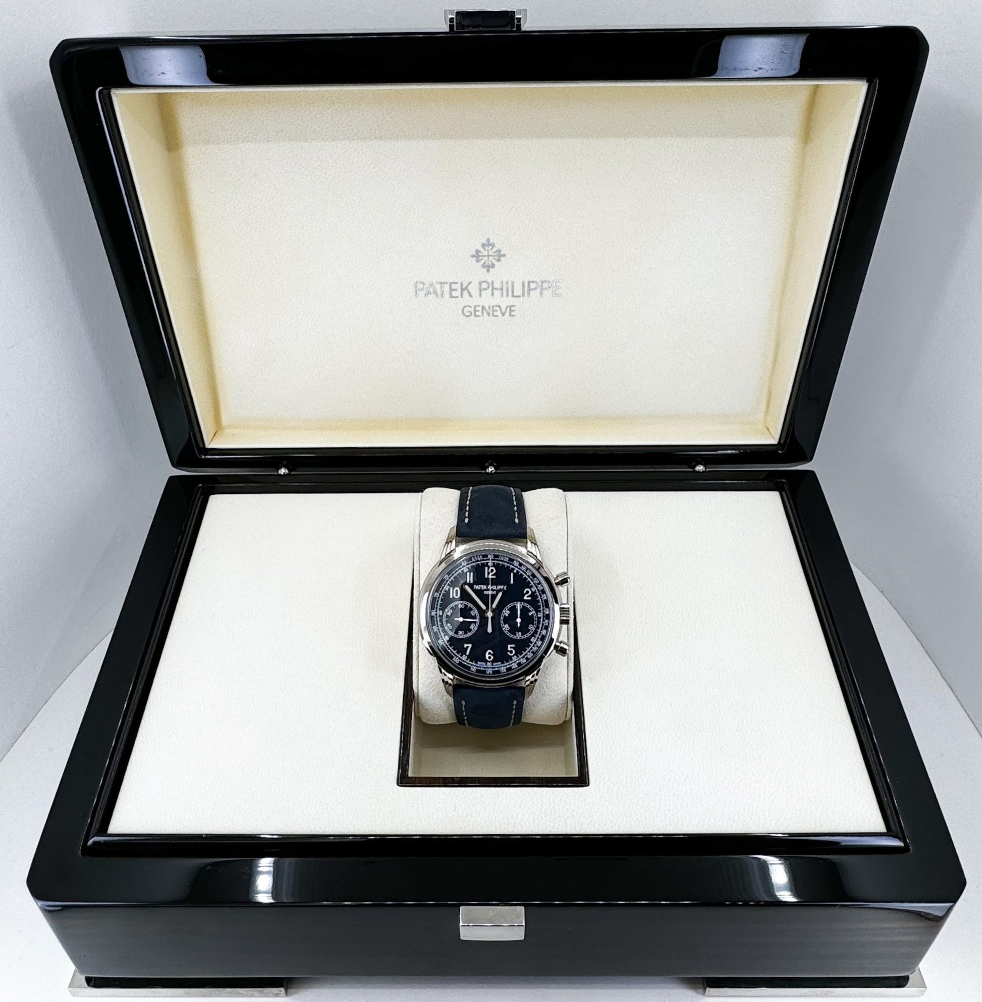 Patek Philippe 41mm Complication Watch - Blue Dial - Blue Calfskin Strap - 5172G-001 - Luxury Time NYC