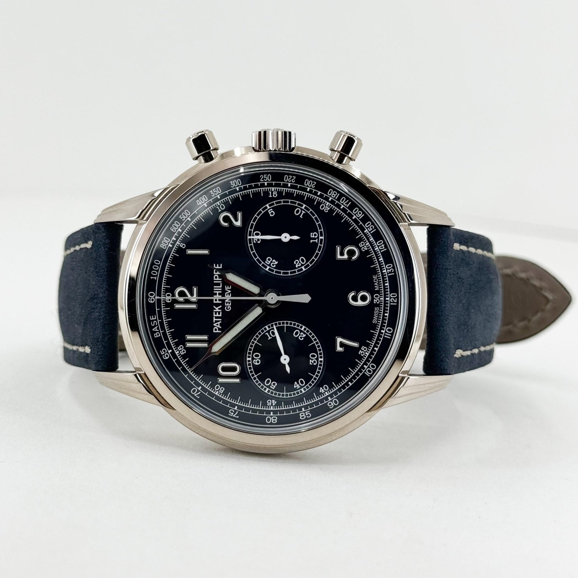 Patek Philippe 41mm Complication Watch - Blue Dial - Blue Calfskin Strap - 5172G-001 - Luxury Time NYC