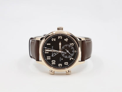 Patek Philippe 42mm Complications Calatrava Pilot Travel Time - 42mm - Rose Gold - Brown Sunburst Dial Brown Dial 5524R - Luxury Time NYC INC