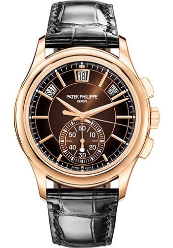 Patek Philippe Complications Flyback Chronograph Annual Calendar - Rose Gold - Brown Sunburst Dial - 5905R-001 - Luxury Time NYC