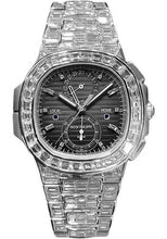 Load image into Gallery viewer, Patek Philippe Nautilus Travel Time Chronograph - White Gold Diamond Case - 5990/1400G-001 - Luxury Time NYC