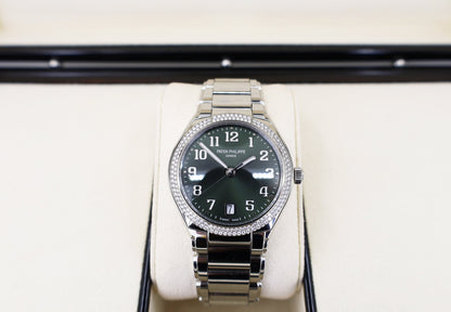Patek Philippe Twenty~4 Automatic Round Olive Green Sunburst Dial Ladies Watch - 7300/1200A-011 - Luxury Time NYC