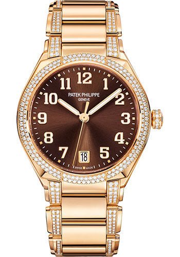 Patek Philippe Twenty~4 Automatic Watch - 36 mm Round Case - Rose Gold - Brown Dial - 7300/1201R-010 - Luxury Time NYC