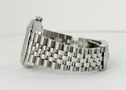Rolex Datejust 36 White Gold/Steel Aubergine Roman & Diamond Dial & Fluted Bezel Jubilee Bracelet 126234 - Luxury Time NYC