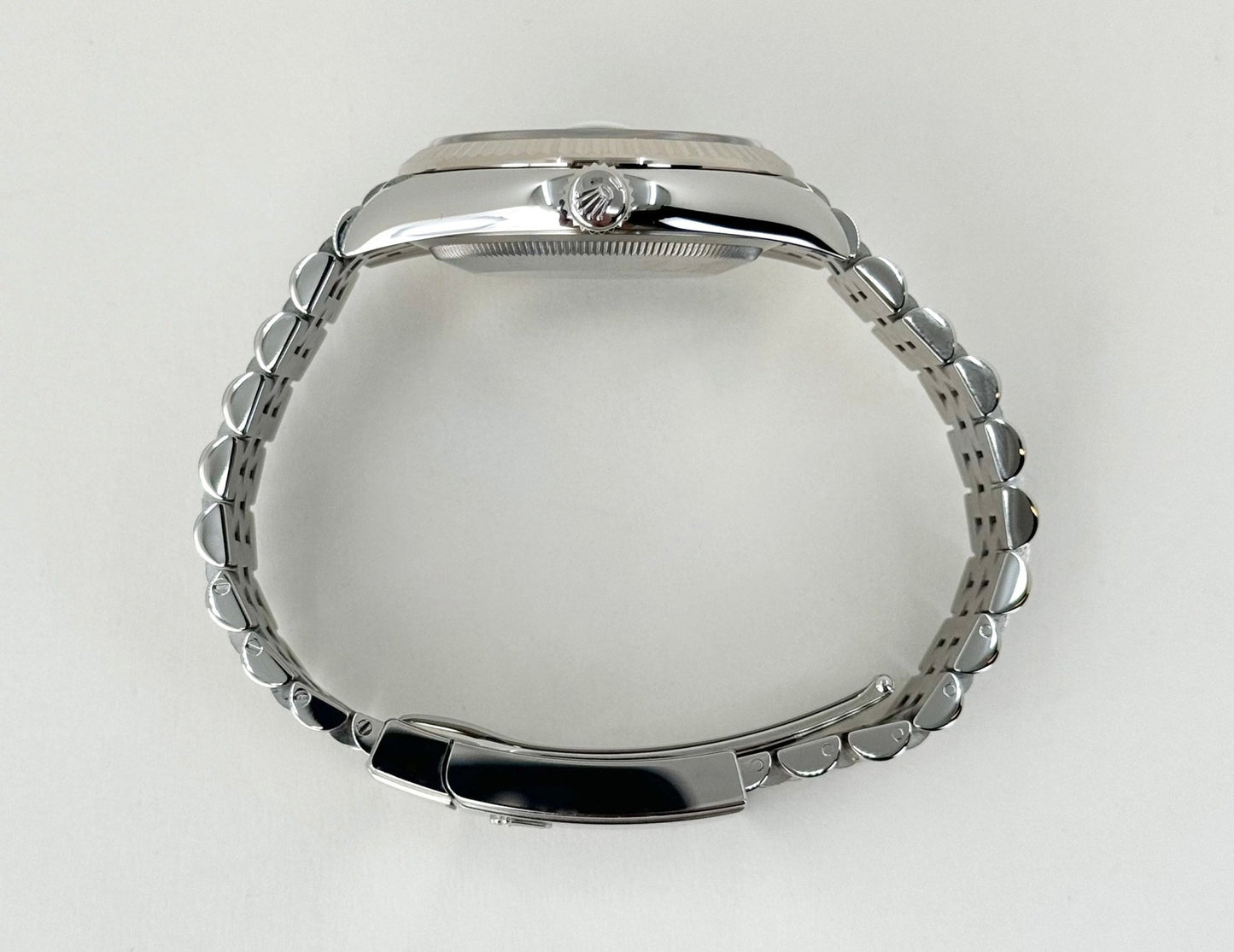 Rolex Datejust 36 White Gold/Steel Aubergine Roman & Diamond Dial & Fluted Bezel Jubilee Bracelet 126234 - Luxury Time NYC