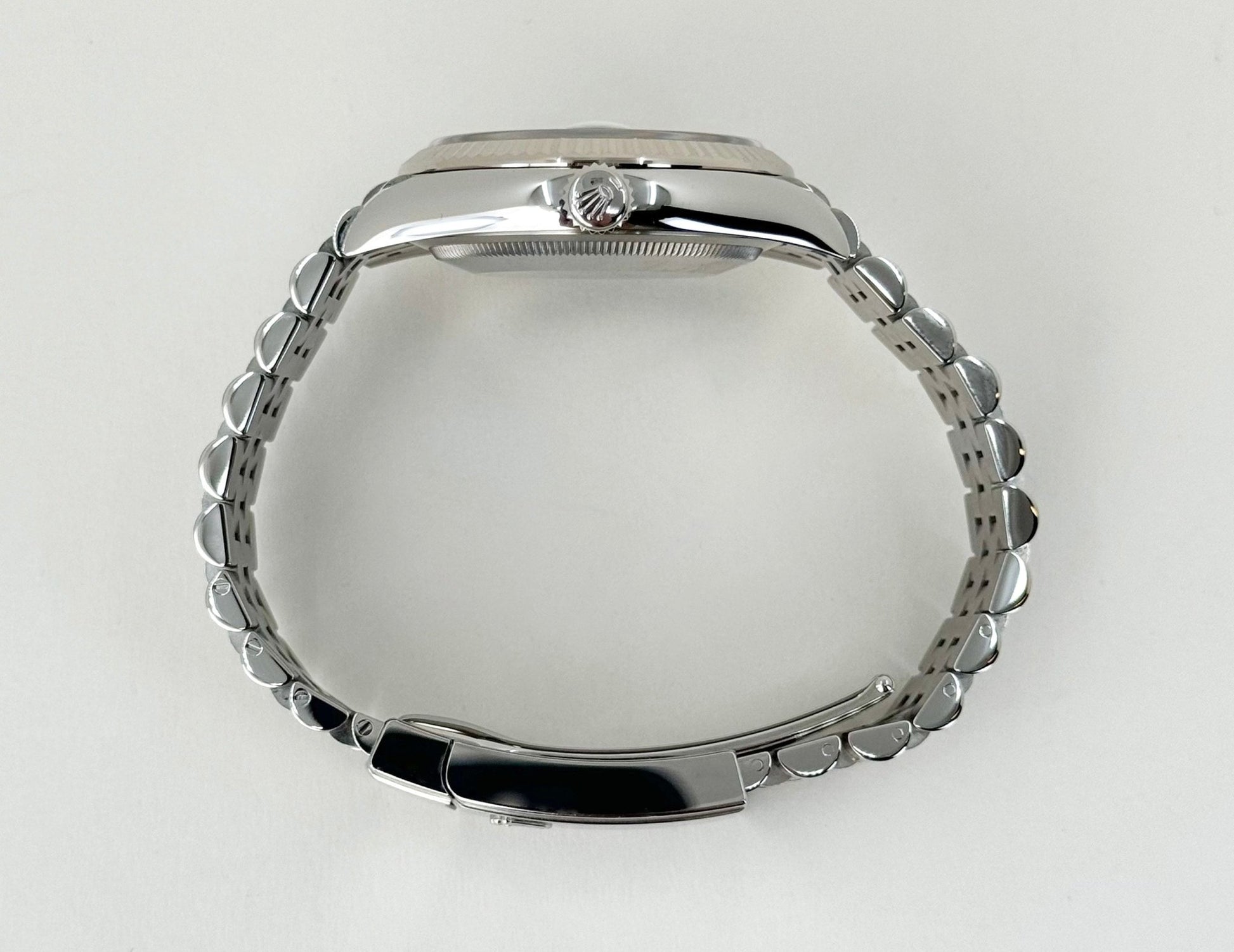 Rolex Datejust 36 White Gold/Steel Aubergine Roman & Diamond Dial & Fluted Bezel Jubilee Bracelet 126234 - Luxury Time NYC