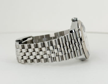Rolex Datejust 36 White Gold/Steel Aubergine Roman & Diamond Dial & Fluted Bezel Jubilee Bracelet 126234 - Luxury Time NYC