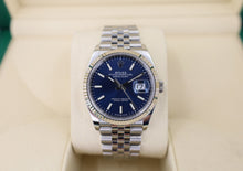 Load image into Gallery viewer, Rolex Datejust 36 White Gold/Steel Blue Index Dial &amp; Fluted Bezel Jubilee Bracelet 126234 - Luxury Time NYC
