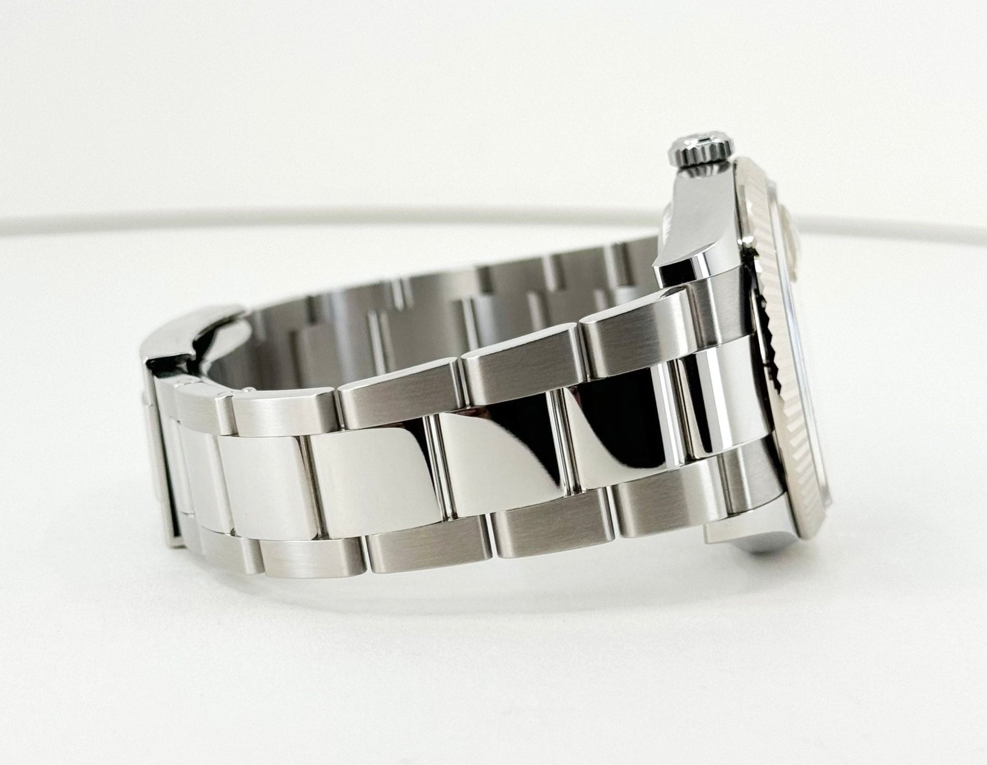 Rolex Datejust 36 White Gold/Steel Blue Motif Index Dial & Fluted Bezel Oyster Bracelet 126234 - Luxury Time NYC