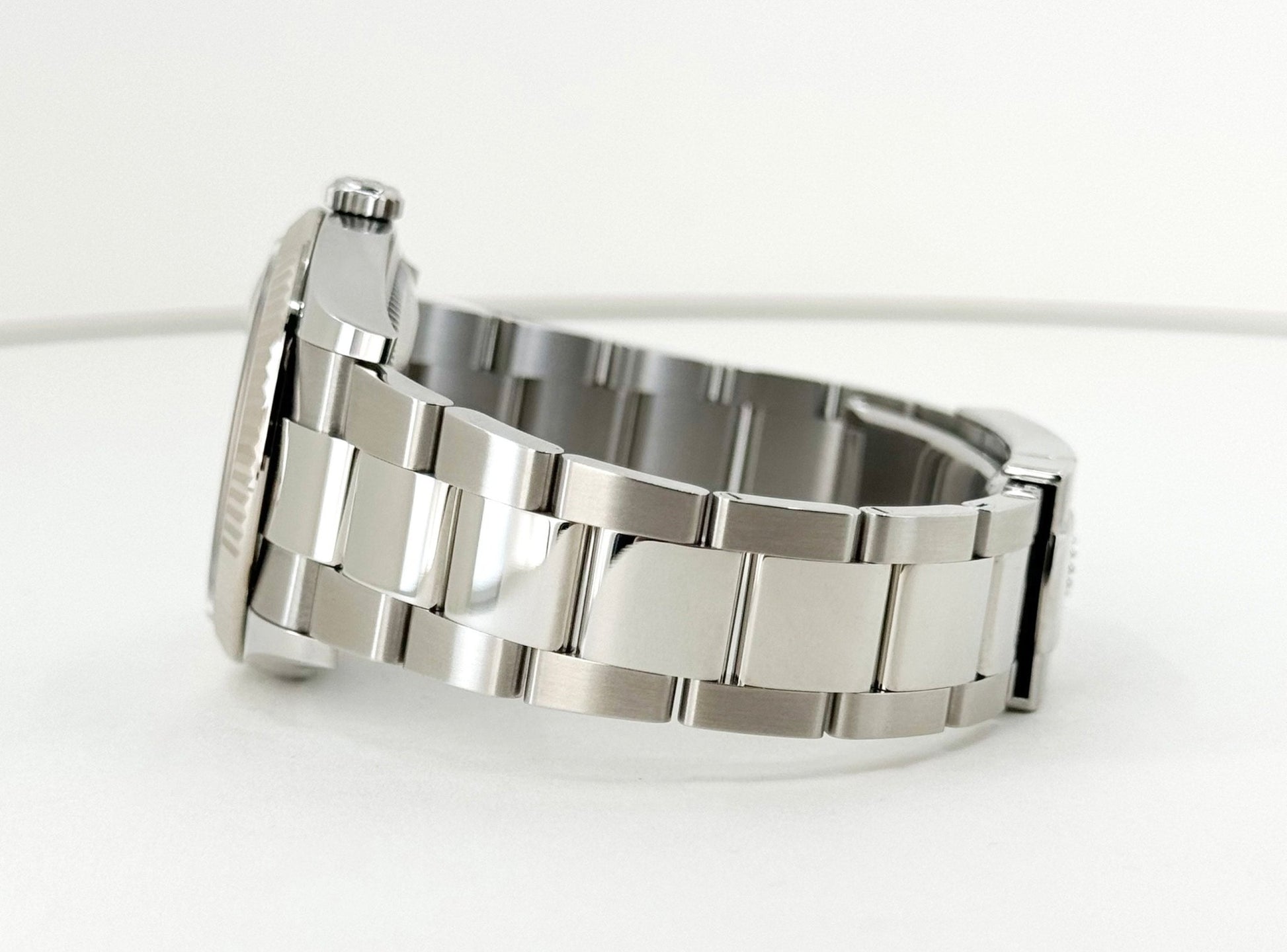 Rolex Datejust 36 White Gold/Steel Blue Motif Index Dial & Fluted Bezel Oyster Bracelet 126234 - Luxury Time NYC