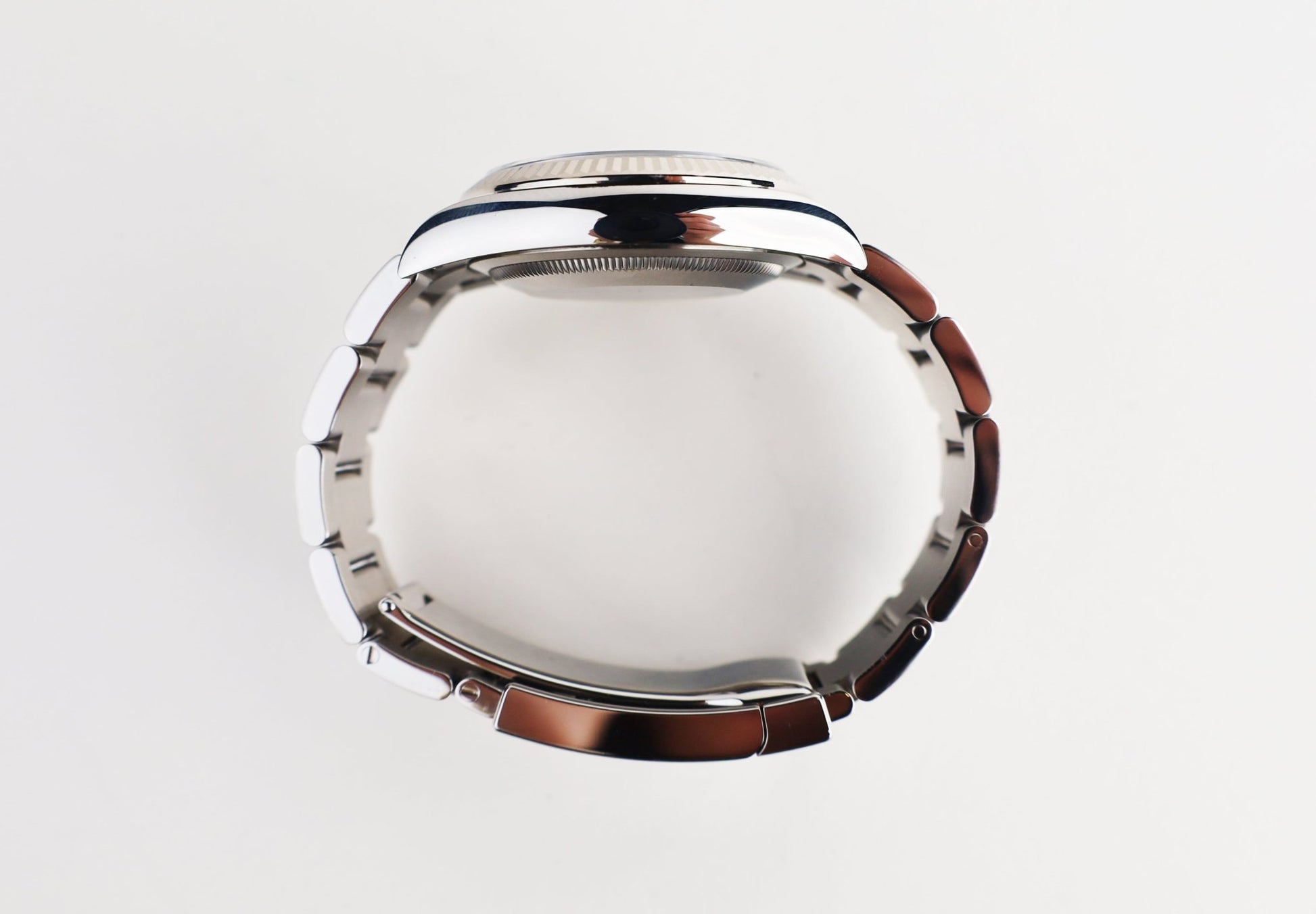 Rolex Datejust 36 White Gold/Steel Green Palm Motif Index Dial & Fluted Bezel Oyster Bracelet 126234 - Luxury Time NYC